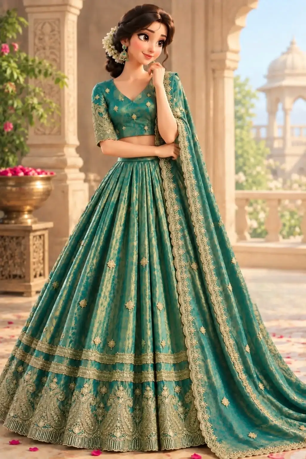 Premium Space Silk Dhassera Special Lehenga Set